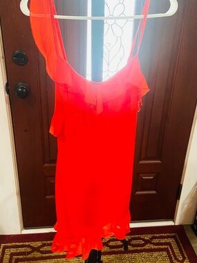 Forever 21 Red Ruffle Slip Dress
